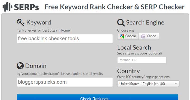 Проверка рейтинга ключевых слов в поисковой выдаче